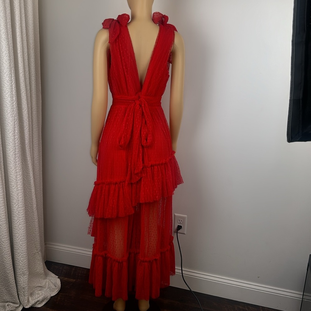 Vici Red High-Low Ruffle Maxi Dress - Picture 8 of 13